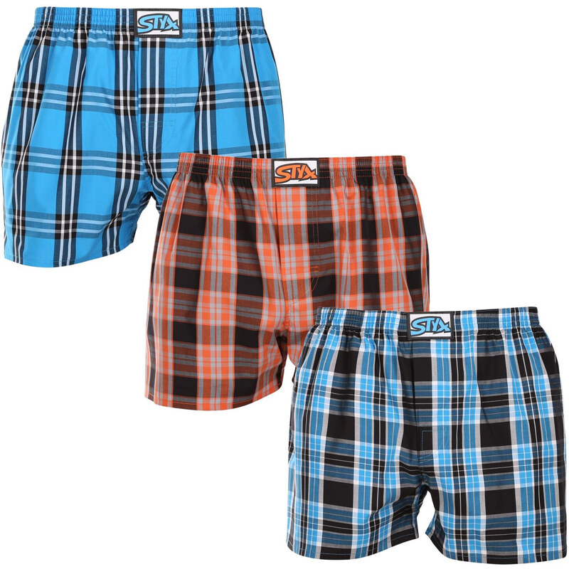3PACK pánské trenky Styx klasická guma vícebarevné (3A102230)