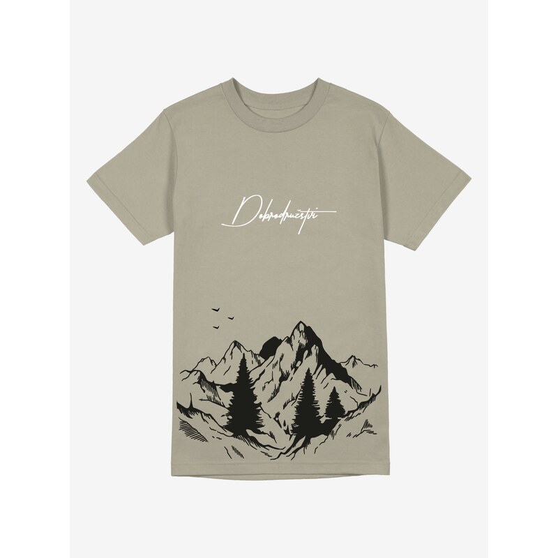 Cacadoo Pánské tričko s horami z BIO bavlny DOBRODRUŽSTVÍ