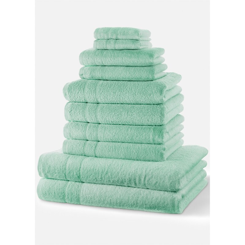 bonprix Souprava ručníků (10dílná) Zelená