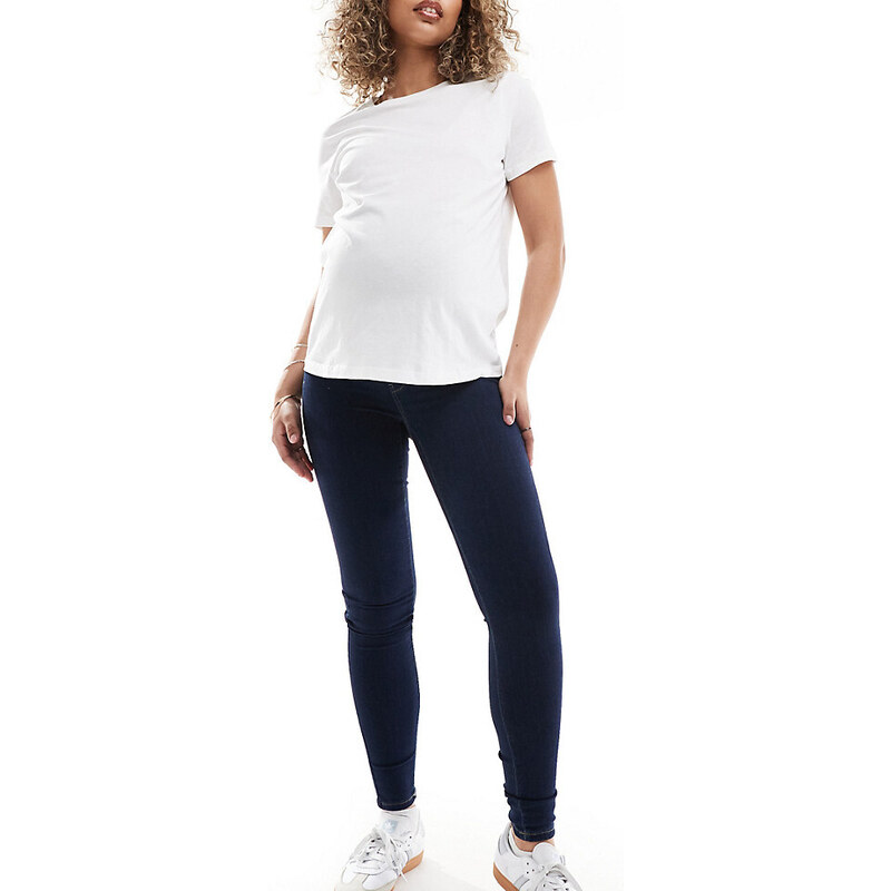 ONLY Maternity Rain jeggings in dark blue