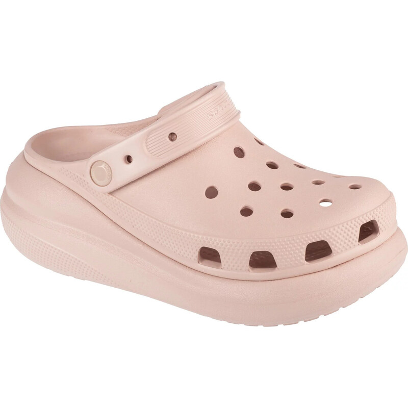 Světle růžové nazouváky na platformě Crocs Classic Crush Clog Světle 91920247