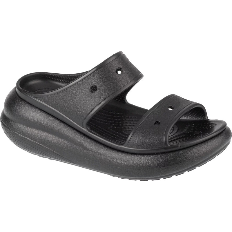 Černé stylové nazouváky na platformě Crocs Classic Crush Sandal Černá 91920254