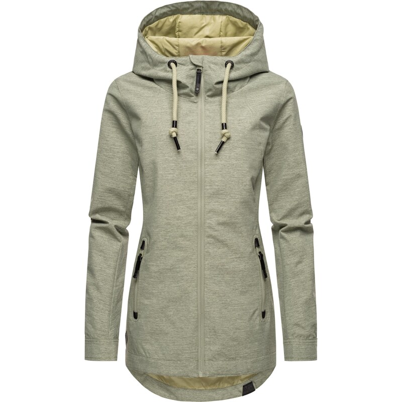 Ragwear Přechodná bunda Zuzka khaki / pastelově zelená / černá