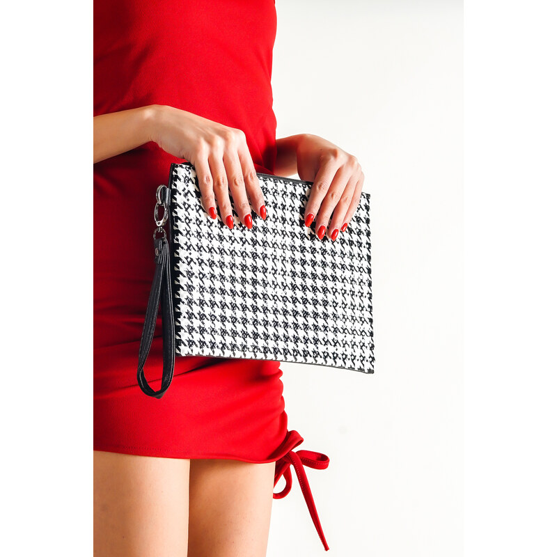 Capone Outfitters Paris Houndstooth Patterned Women's Clutch Bag