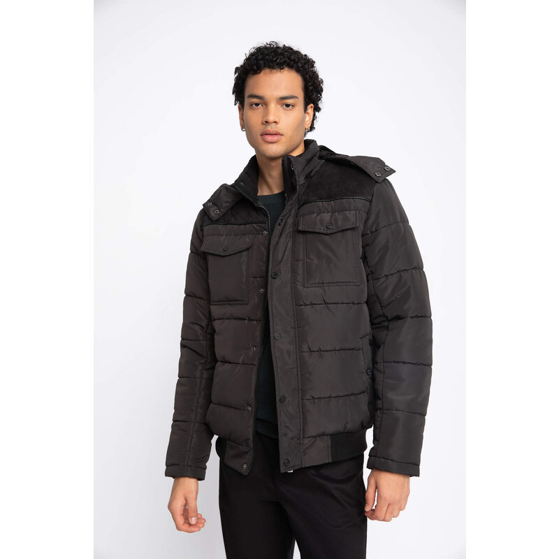 DEFACTO Slim Fit Furry Lined Puffer Jacket