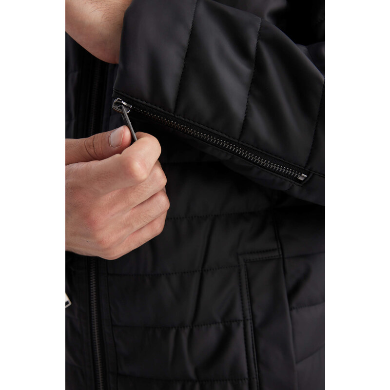 DEFACTO Water Repellent Slim Fit Faux Leather Jacket