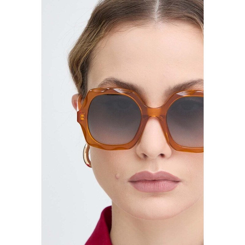 Sluneční brýle Chloé dámské, oranžová barva, CH0226S