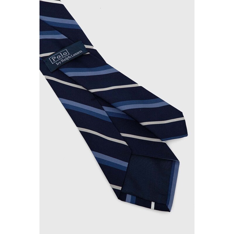 Hedvábná kravata Polo Ralph Lauren tmavomodrá barva, 712926093