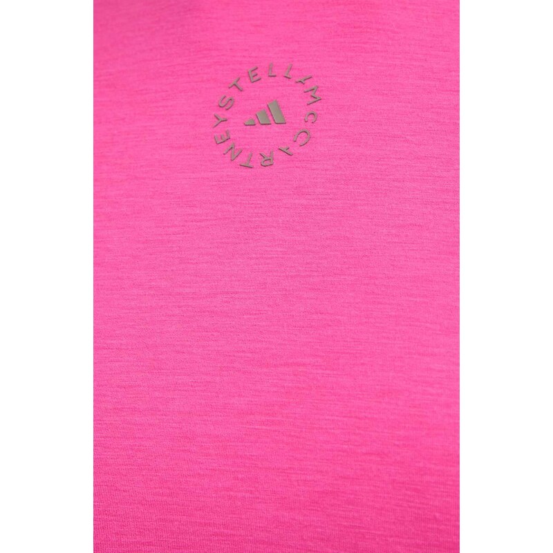Tréninkové tričko s dlouhým rukávem adidas by Stella McCartney růžová barva, IT5715