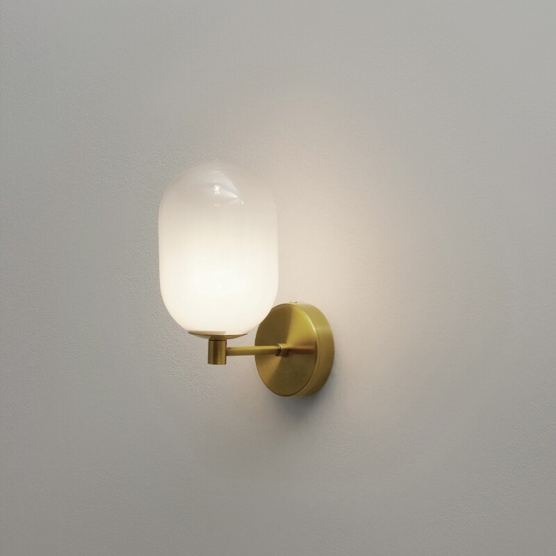 Bílo-zlaté skleněné nástěnné světlo Nova Luce Balor