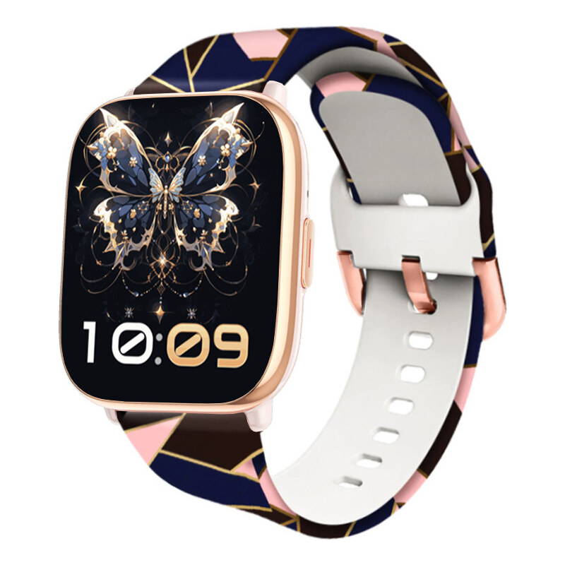 Chytré hodinky Madvell Nova s bluetooth voláním pudrová s silikonovým řemínkem růžový vektor