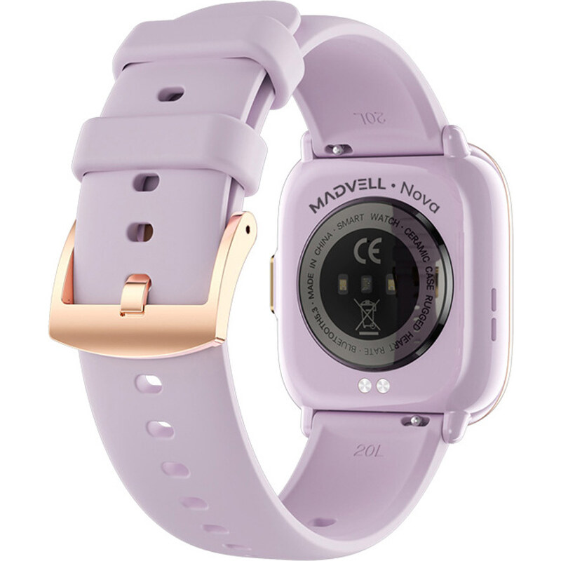 Chytré hodinky Madvell Nova s bluetooth voláním fialová s silikonovým řemínkem