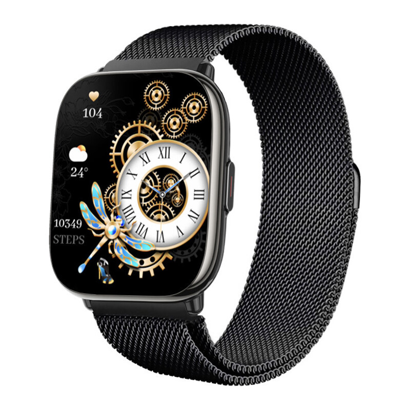 Chytré hodinky Madvell Nova s bluetooth voláním černá s kovovým magnetickým řemínkem