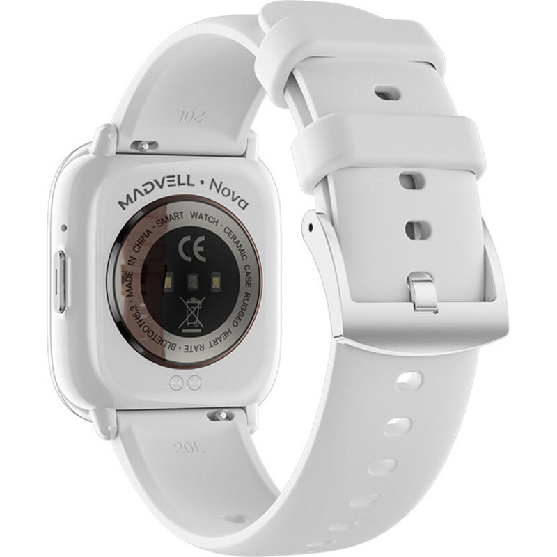Chytré hodinky Madvell Nova s bluetooth voláním bílá s magnetickým silikonovým řemínkem