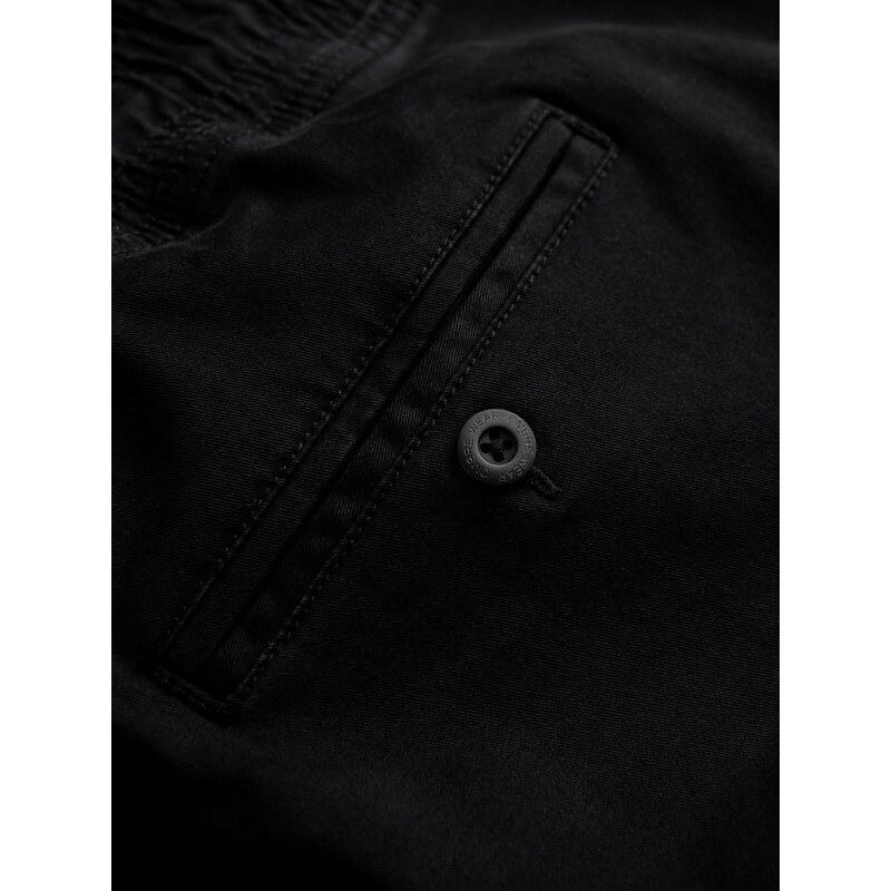 Ombre Clothing Pánské látkové kalhoty JOGGERS - černé V1 P885