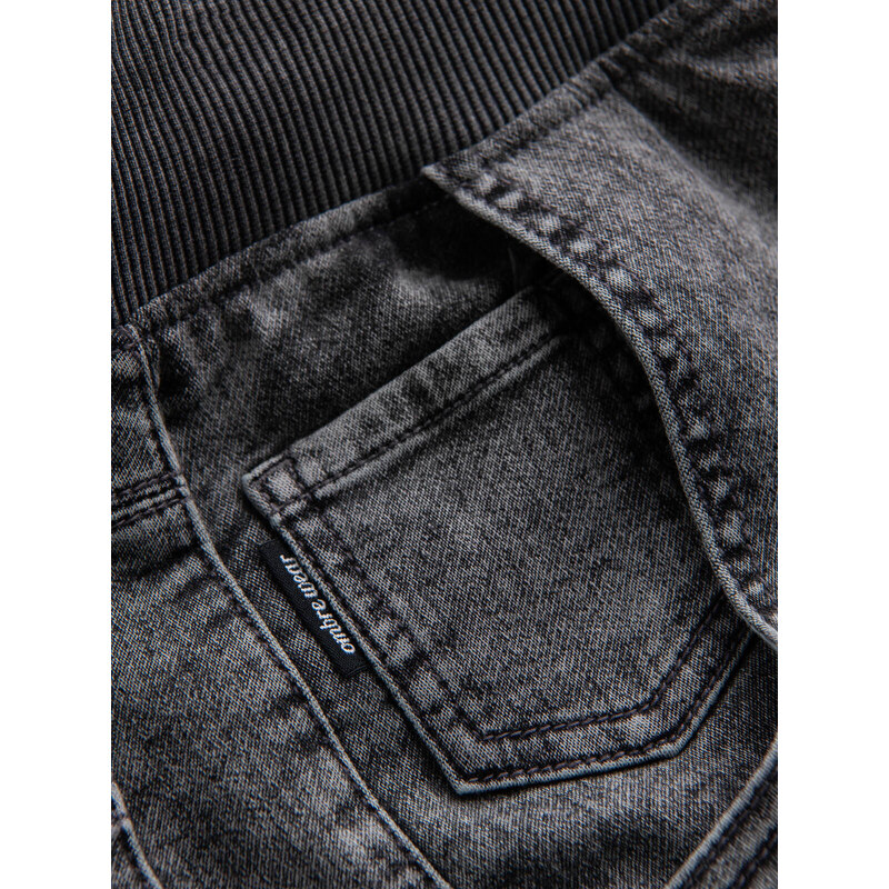 Ombre Clothing Pánské mramorované kalhoty JOGGERY s prošíváním - šedé V3 OM-PADJ-0108