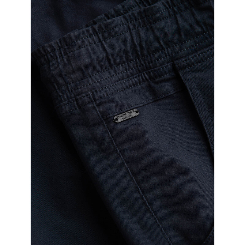 Ombre Clothing Pánské látkové kalhoty JOGGERS - tmavě modrá V8 P885
