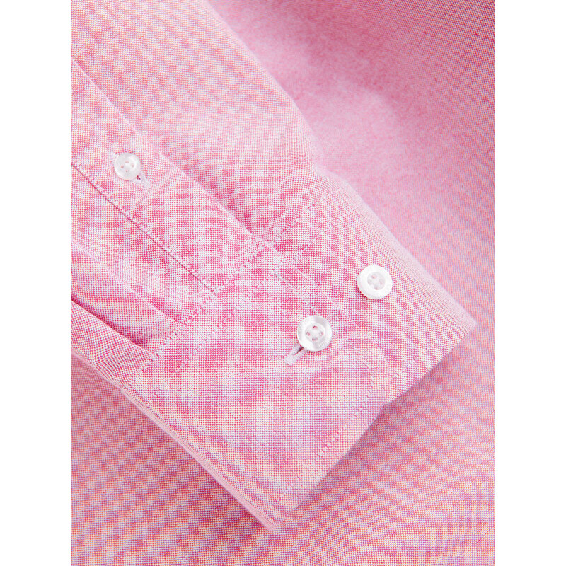 Ombre Clothing Pánská košile Oxford REGULAR - růžová V3 OM-SHOS-0108