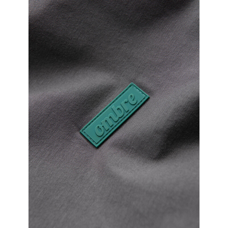 Ombre Clothing Pánské kontrastní bavlněné tričko - šedé V1 OM-TSCT-0151