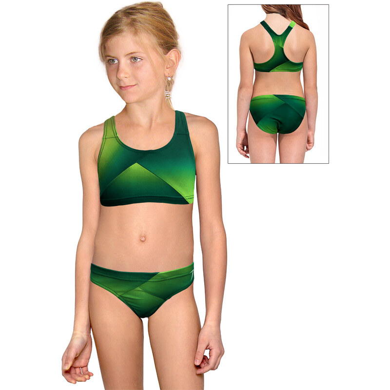 Ramisport Dívčí sportovní plavky dvoudílné PD661 t236 zelená