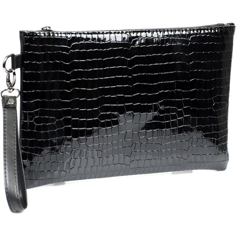 Capone Outfitters Patent Leather Croco Patterned Paris Women's Clutch Bag
