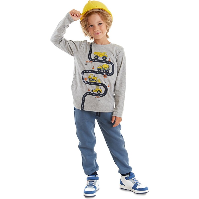 Denokids Construction Equipment Boys T-shirt Trousers Set