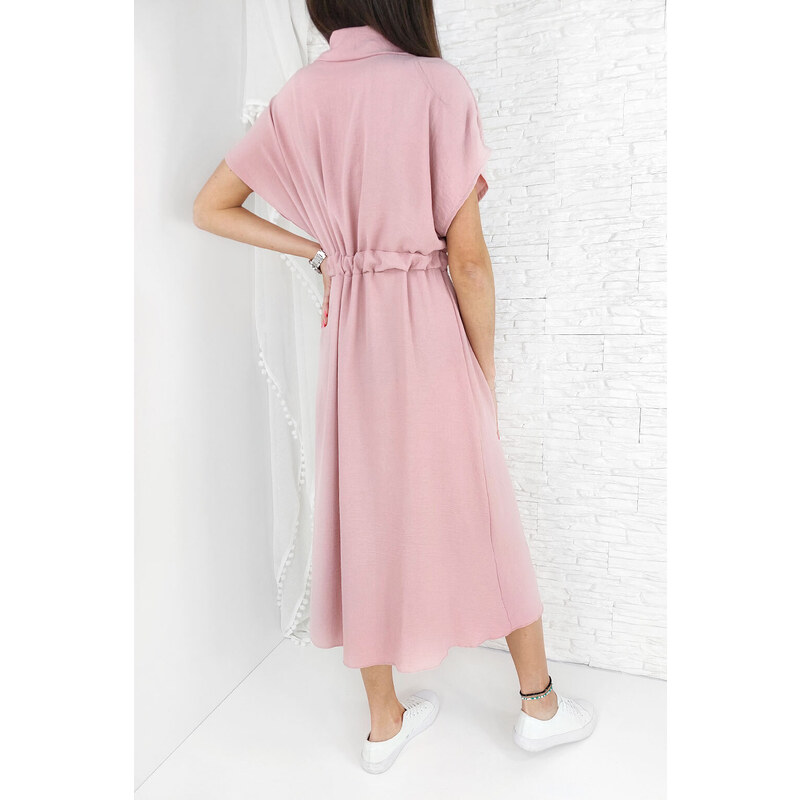 Moda Italia Růžové košilové šaty MA-233PI