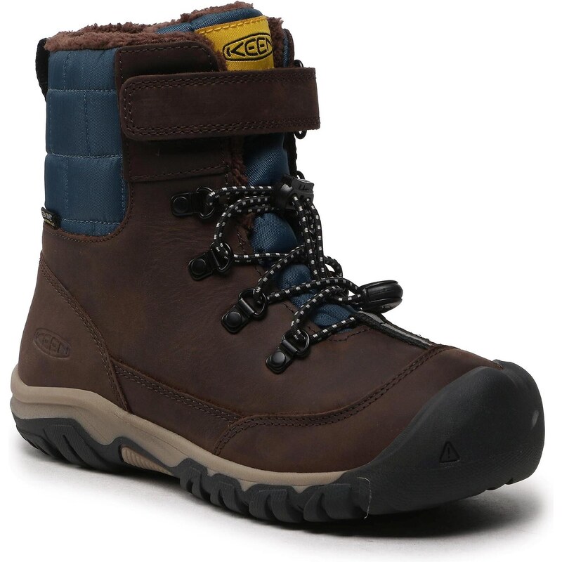 Dětské boty Keen Jr Greta Boot WP Coffee Bean-Blue Wing