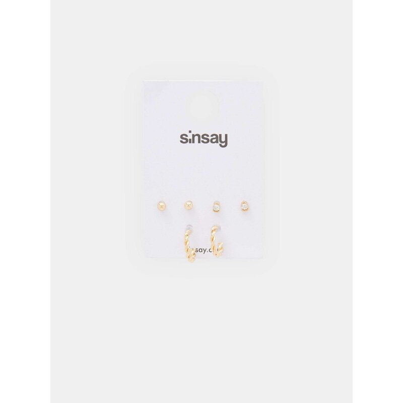 Sinsay - Sada 3 párů náušnic - zlatá