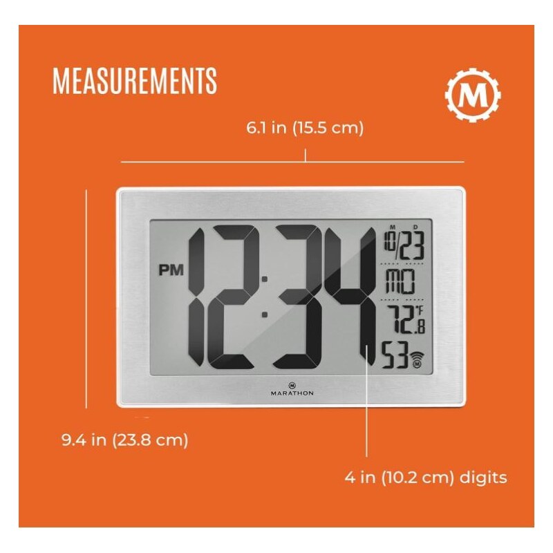 Nástěnné hodiny MARATHON Panoramatic Wall Clock SS XL