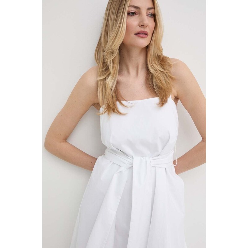 Bavlněné šaty Armani Exchange bílá barva, mini, 3DYA28 YN4RZ