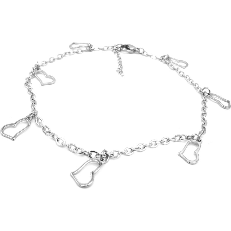 Steel Jewelry Náramek Řetízek na nohu (Kotník) SRDCE Chirurgická ocel NK180447