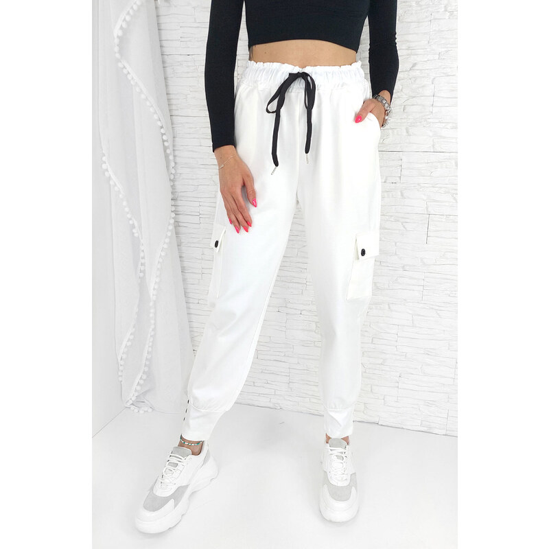 Moda Italia Bílé kalhoty MA-2419WH 92724289