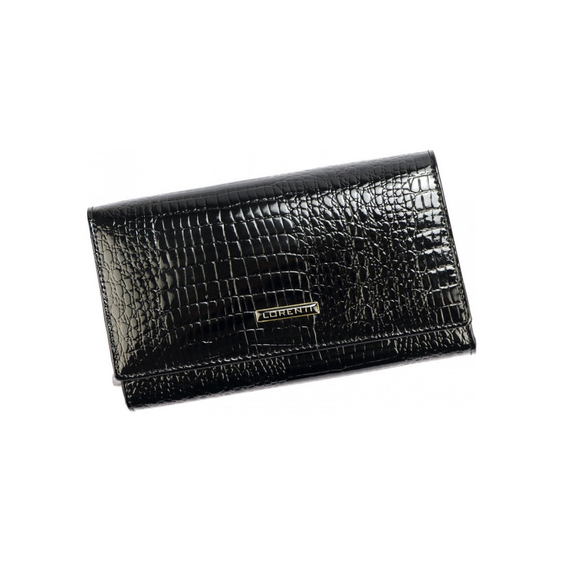 Lorenti Kožená lakovaná dámská peněženka Iva, černá