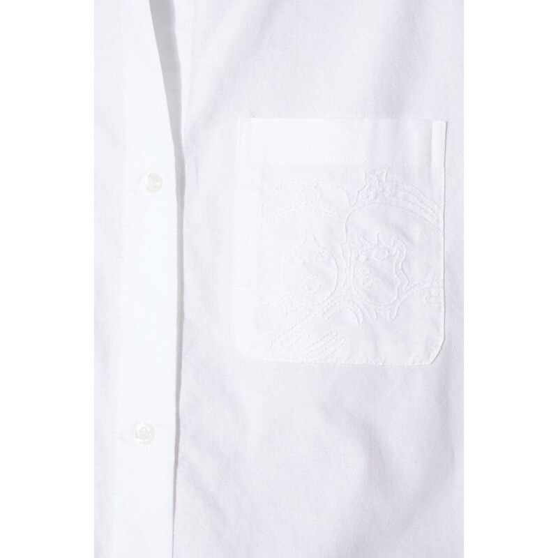 Bavlněné šaty Fiorucci Angel Embroidered bílá barva, midi, oversize, W01FPDSH063CO01WH01