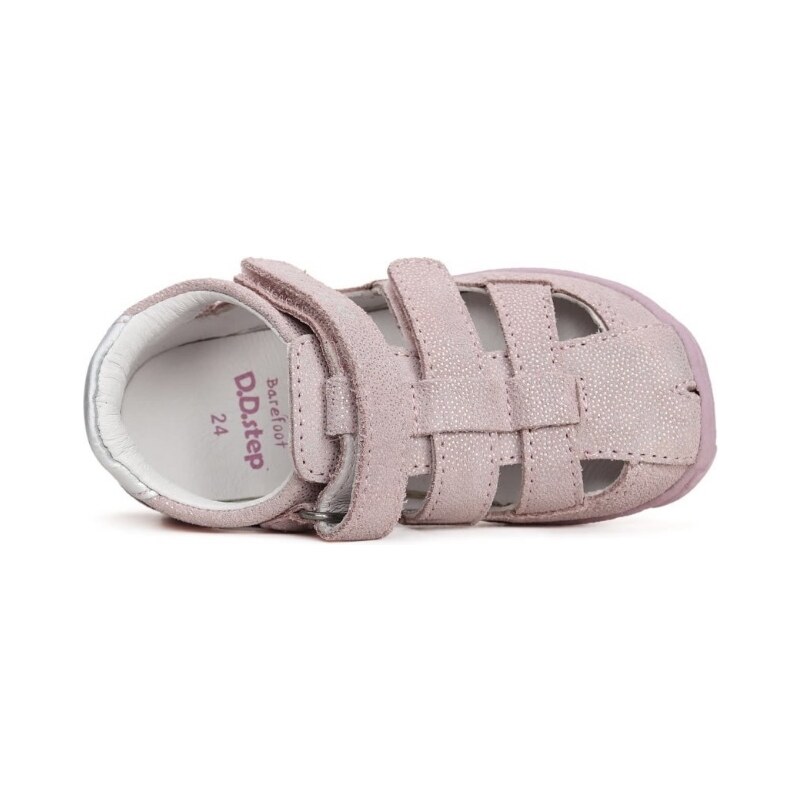Růžové kožené barefoot sandálky D.D.step G077-41565B
