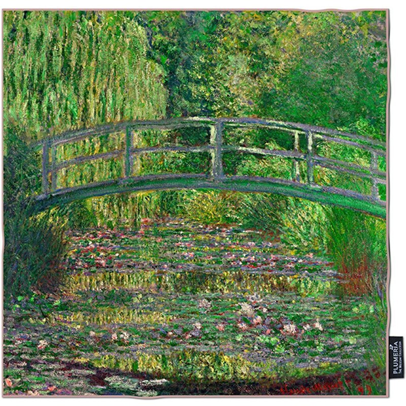 PLUMERIA Hedvábný šátek Japanese Bridge, Claude Monet