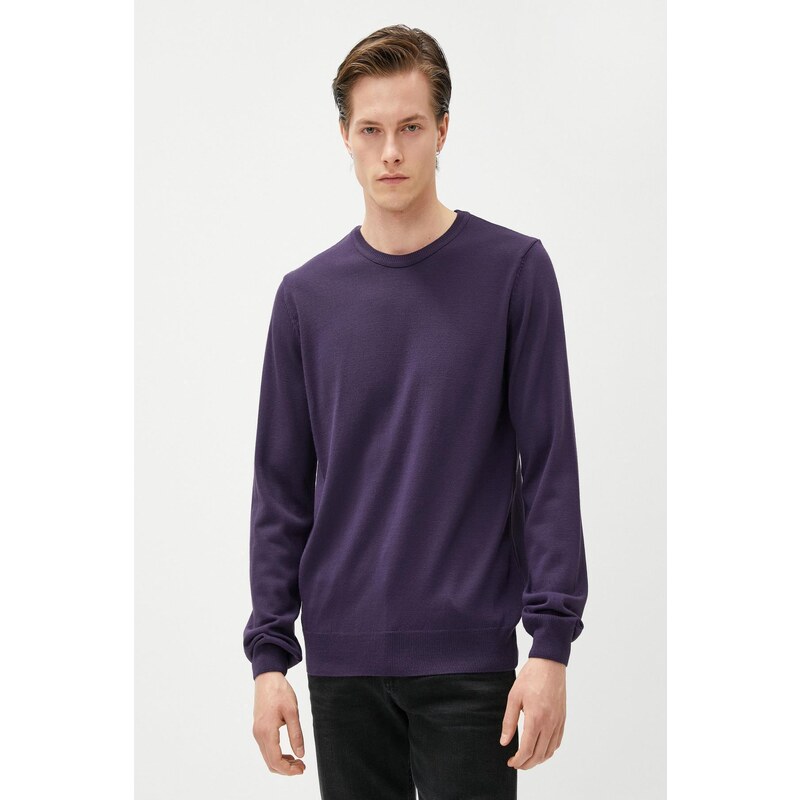 Koton Basic Knitwear Sweater Crew Neck Slim Fit Long Sleeved