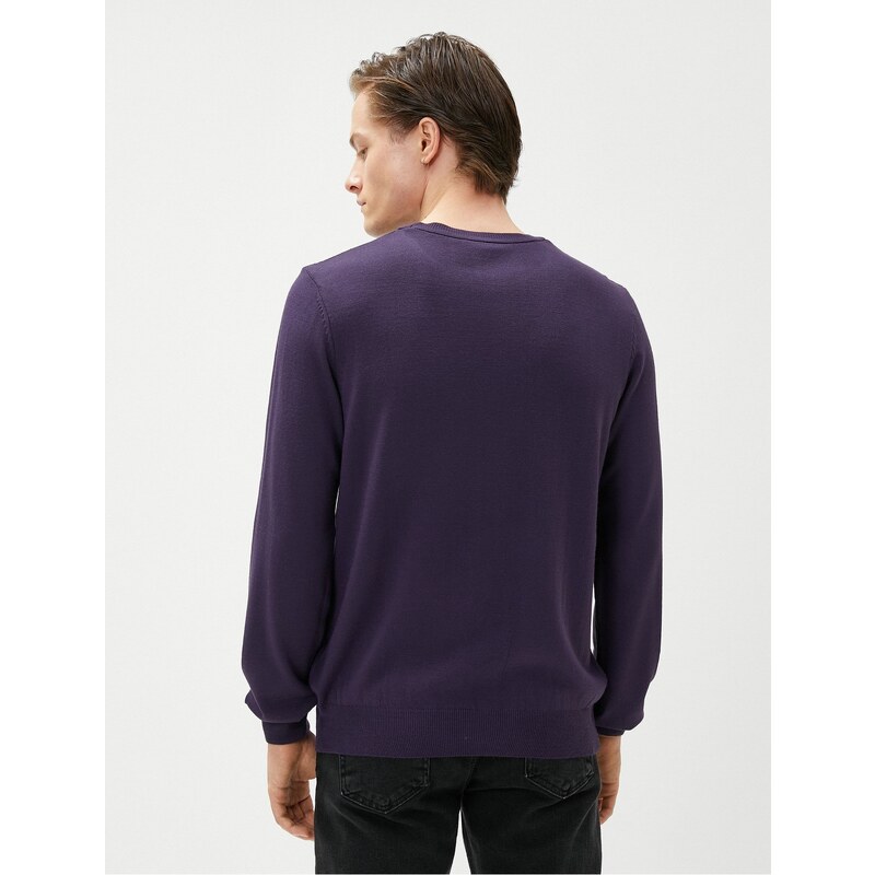 Koton Basic Knitwear Sweater Crew Neck Slim Fit Long Sleeved