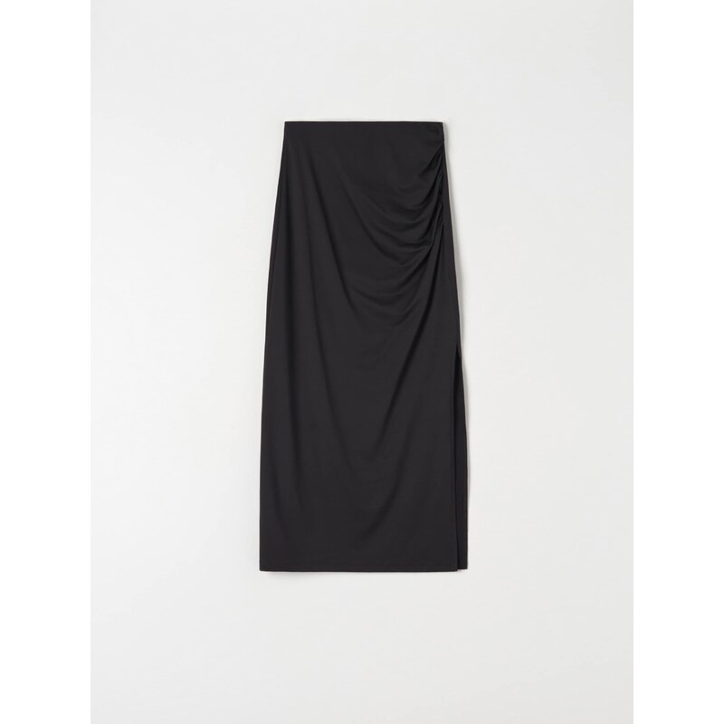 Sinsay - Midi sukně s nabíráním - černá