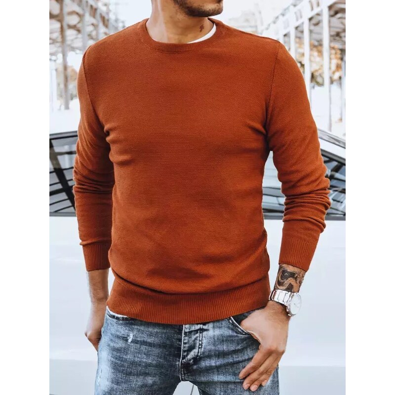 Dstreet Elegantní svetr v kamelové barvě