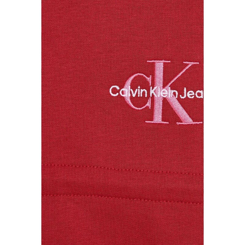 Dívčí šaty Calvin Klein Jeans červená barva, mini
