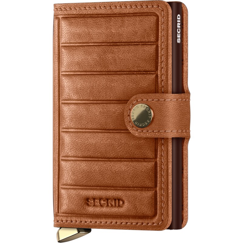 Kožená peněženka SECRID PREMIUM Miniwallet Emboss Lines Cognac