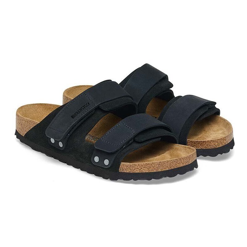 Semišové pantofle Birkenstock Uji dámské, černá barva, 1024832