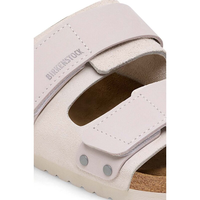 Semišové pantofle Birkenstock Uji dámské, bílá barva, 1024800