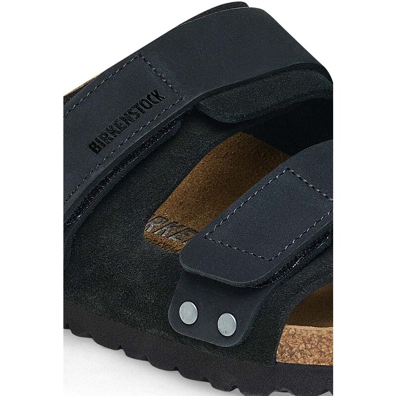 Semišové pantofle Birkenstock Uji dámské, černá barva, 1024832