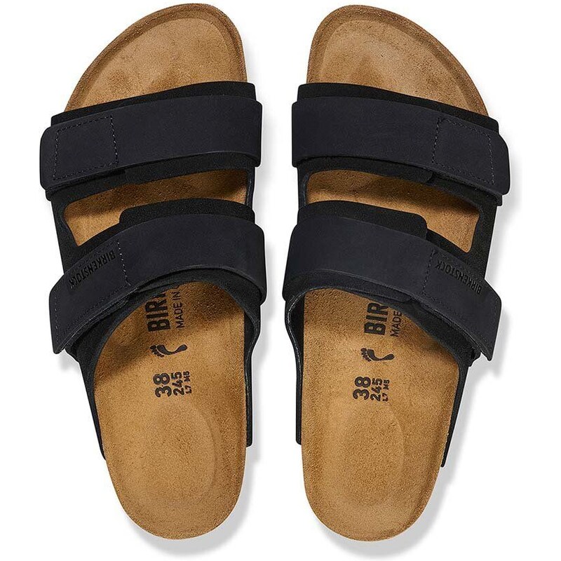 Semišové pantofle Birkenstock Uji dámské, černá barva, 1024832