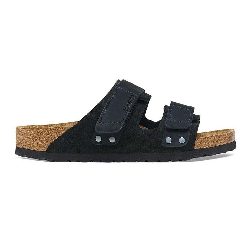 Semišové pantofle Birkenstock Uji dámské, černá barva, 1024832