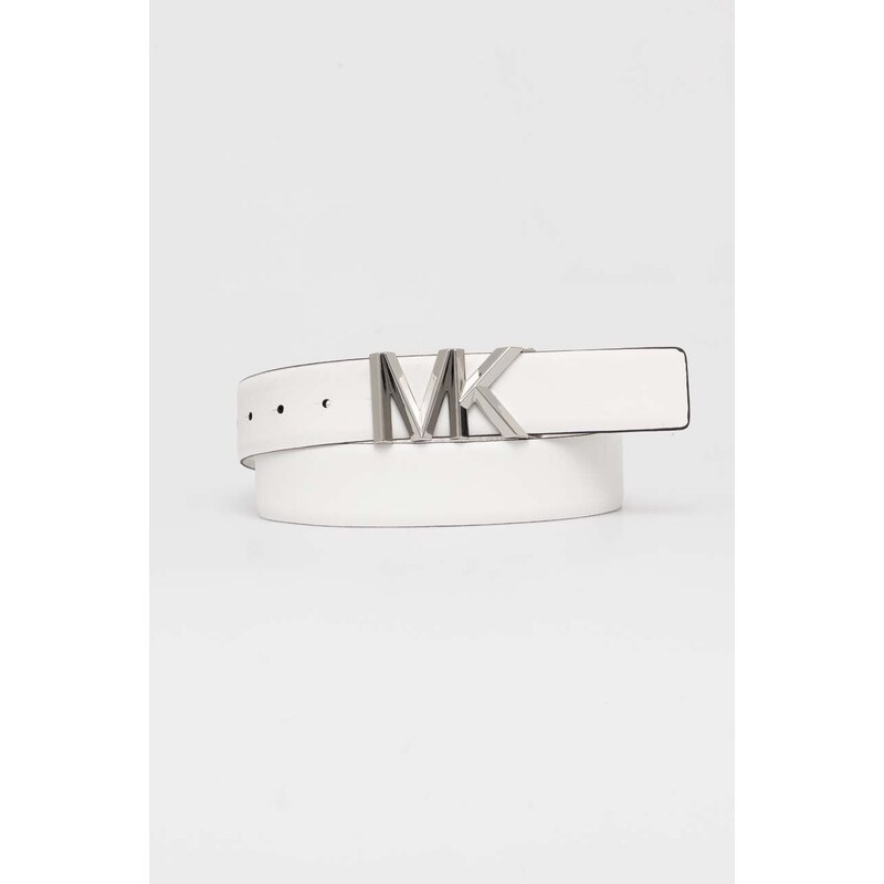 Oboustranný kožený pásek MICHAEL Michael Kors dámský, bílá barva