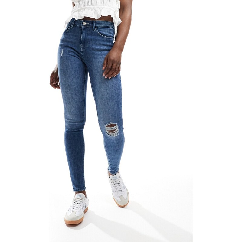 ONLY push up skinny jeans in mid blue